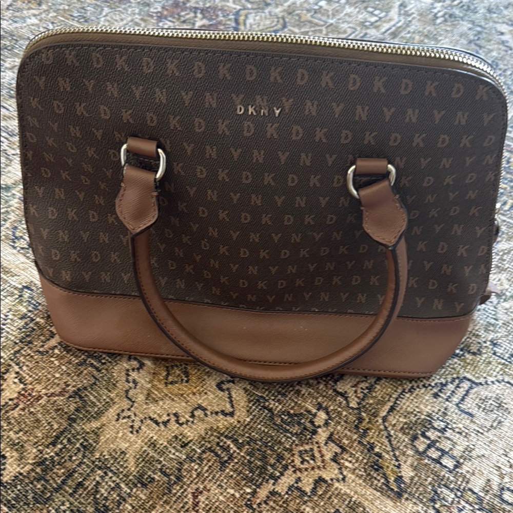 DKNY Dark Brown Monogram Tote